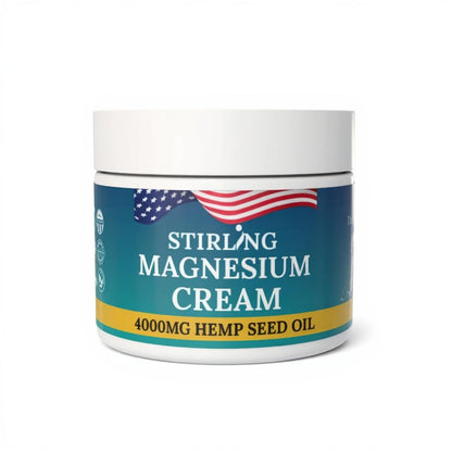 STIRLING Magnesium Cream - 4000mg Hemp Seed Oil + Magnesium & Arnica - Supports Joint Mobility, Muscle Comfort & Back Function - Made in USA with Premium Ingredients STIRLINGBuy Supplements Australia