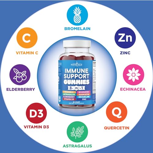 NEW AGE 8 in 1 Immune Support Booster Supplement with Elderberry, Vitamin C NEW AGEBuy Supplements Australia