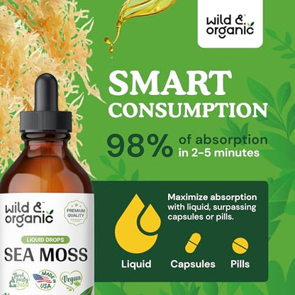 Sea Moss - Organic Sea Moss Liquid Drops - Irish Sea Moss Supplement - Seamoss Wild & OrganicBuy Supplements Australia