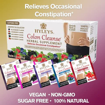 Hyleys Colon Cleanse Tea Assorted Flavors - 42 Tea Bags (1 Pack) HYLEYSBuy Supplements Australia