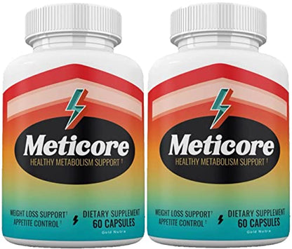 (Official) 2 Pack Meticore Weight Management Pills, Energy Support, 120 Capsules