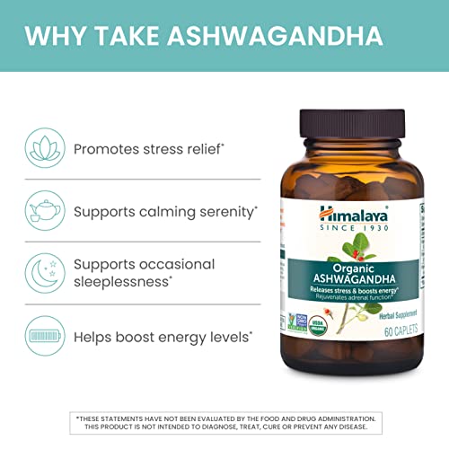 Himalaya Organic Ashwagandha, 60 Day Supply, Herbal Supplement for Stress Relief HimalayaBuy Supplements Australia