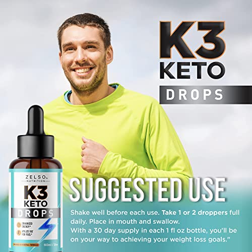 (3 Pack) K3 Keto Drops for Weight Loss - Fat Burner & Metabolism Booster | Advanced Keto ZELSOBuy Supplements Australia