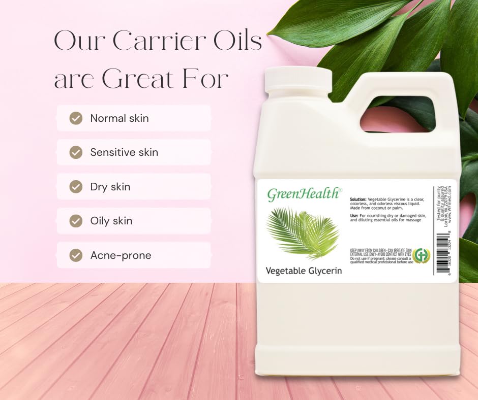 Vegetable Glycerine - 100% Pure, Cold Pressed - 32 fl oz - GreenHealth GreenHealthBuy Supplements Australia