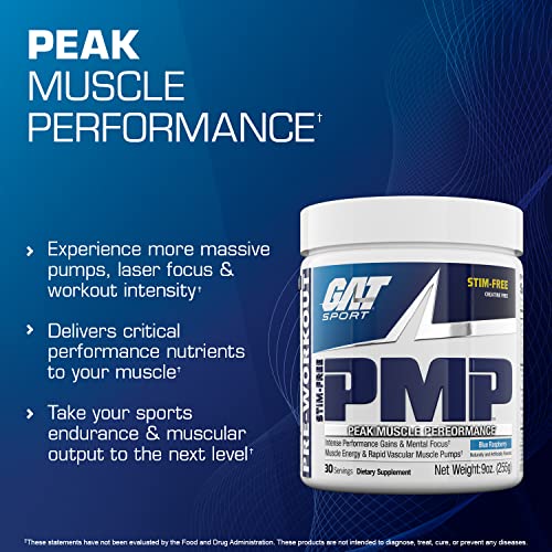 GAT SPORT PMP (Peak Muscle Performance), Pre-Workout, 30 Servings (Blue Raspberry GAT SPORTBuy Supplements Australia
