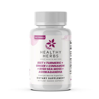 Healthy Herbs Wildcrafted Sea Moss Capsules | 1950mg BATCG-6 "Heart Complex Advanced Sea Moss Superblend | US-Made, Vegan, Non-GMO, Easy-Swallow (90 Capsules) Healthy HerbsBuy Supplements Australia