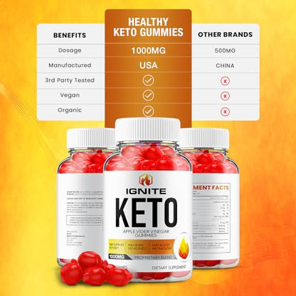 (3 Pack) Ignite Keto ACV Gummies - Official - Keto Ignite ACV Advanced Formula Plus RillvoBuy Supplements Australia