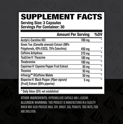 Burn XT Black Thermogenic Fat Burner - Weight Loss Supplement, Appetite Suppressant Jacked FactoryBuy Supplements Australia
