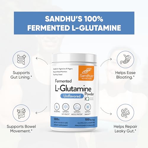 Sandhu's L-Glutamine - 100 Servings -Made in USA -500 Gram- Non-GMO- Amino Sandhu'sBuy Supplements Australia