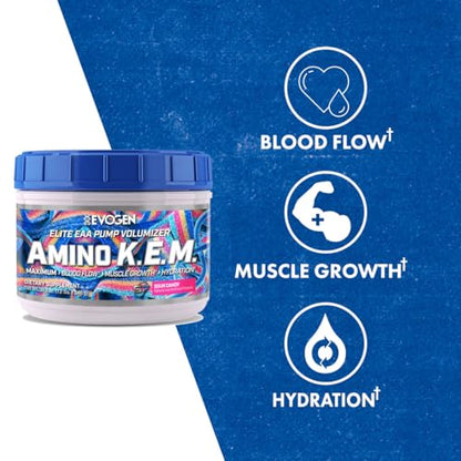 Evogen AminoKEM Sour Candy, Essential Amino Acid, BCAA, Nitric Oxide, Betaine, S7 EvogenBuy Supplements Australia