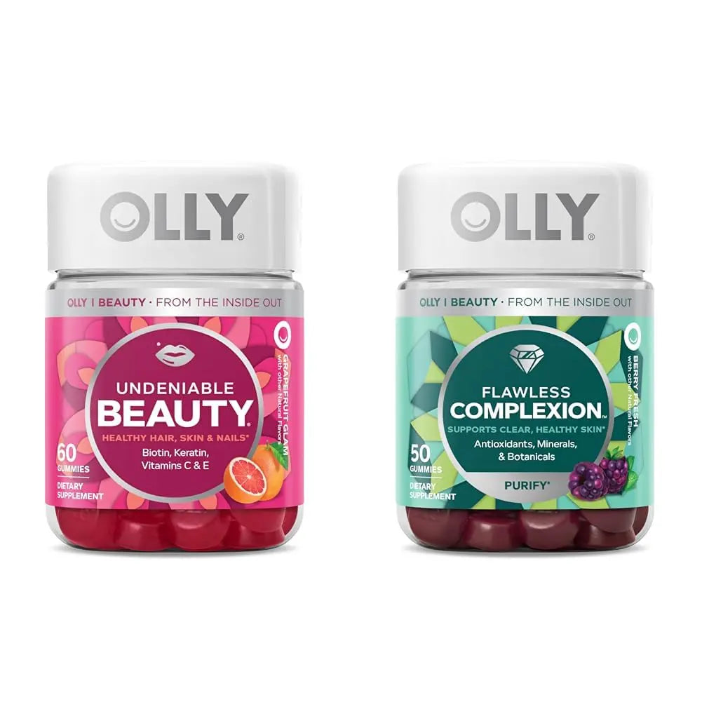 OLLY Undeniable Beauty Gummy & Flawless Complexion Gummy, Clear and Healthy Skin Support, Vitamins E, A, Zinc, Chewable Supplement, Berry - 50 Count (Pack of 1) OLLYBuy Supplements Australia