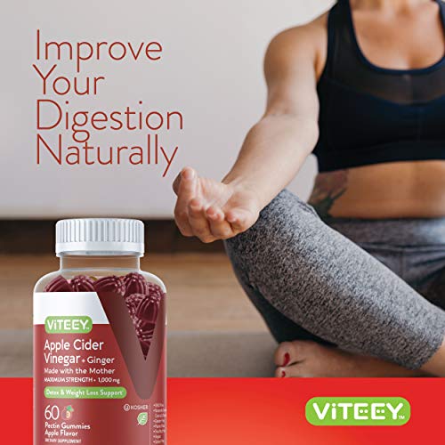 Apple Cider Vinegar Gummies 1,000mg Plus Ginger, ACV with The Mother, Detox Cleanse ViteeyBuy Supplements Australia