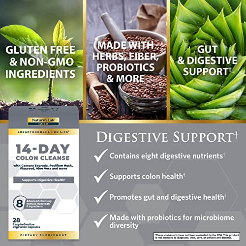 Nature's Lab Gold 14 Day Colon Cleanse* - Blend of Probiotics, Fiber, Flavonoids Nature's LabBuy Supplements Australia