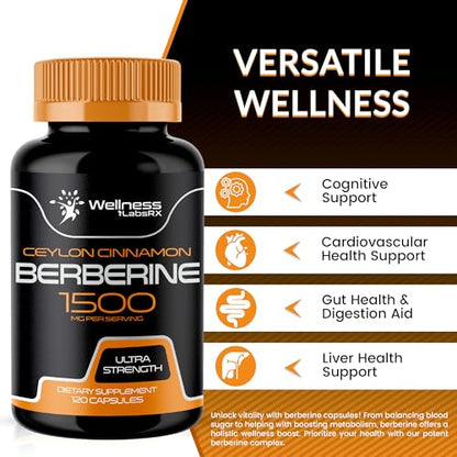 WELLNESS LABSRX Berberine Supplement 1500mg - Liposomal Berberine with Ceylon WELLNESS LABSRXBuy Supplements Australia