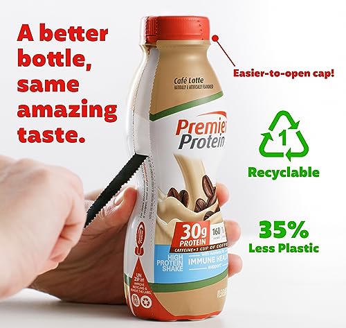 Premier Protein Shake, Café Latte Liquid, 30g Protein, 1g Sugar, 24 Vitamins & Minerals Premier ProteinBuy Supplements Australia