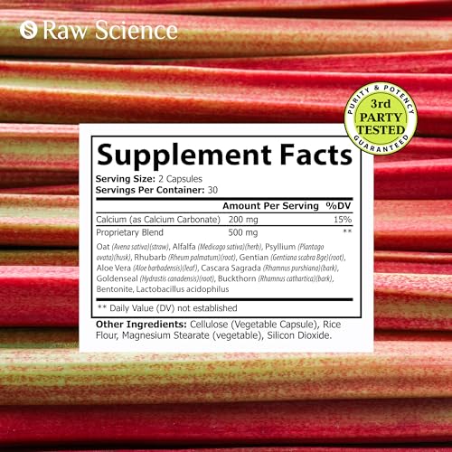 Colon Cleanse - Detox, Digestive Health, Psyllium Husk, Aloe Vera, Bentonite Clay, Acidophilus Probiotic S RAW SCIENCEBuy Supplements Australia
