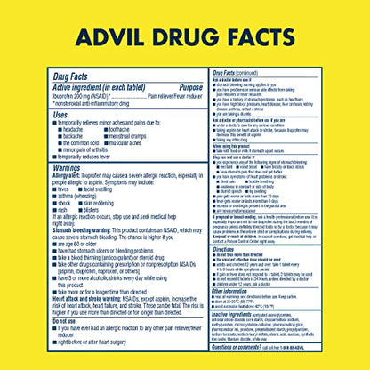Advil Pain Reliever and Fever Reducer, Ibuprofen 200mg for Pain Relief - 300 Count, Advil PM Pain Reliever and Nighttime Sleep Aid, Ibuprofen for Pain Relief and Diphenhydramine Citrate - 2 Count AdvilBuy Supplements Australia