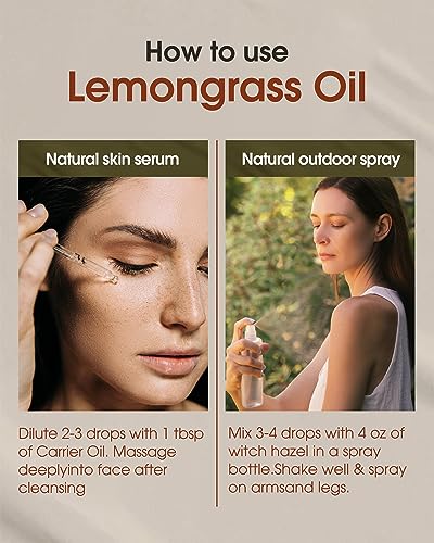 NATURE HUE Lemongrass Essential Oil - 10 mL (1/3 oz) - Pure, Natural, Therapeutic Grade NATURE HUEBuy Supplements Australia