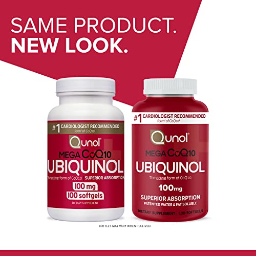 Qunol Mega Ubiquinol 100mg CoQ10, Superior Absorption, Patented Water and Fat Soluble QunolBuy Supplements Australia