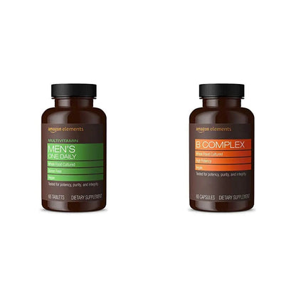 Amazon Elements Men's One Daily Multivitamin (65 Tablets) and Amazon Elements B Complex (65 Capsules) Amazon ElementsBuy Supplements Australia