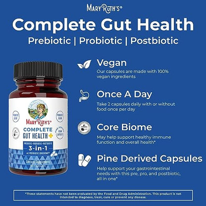 MaryRuth's 3-in-1 Probiotics for Complete Gut Health | Gut Health Supplement for Women MaryRuth OrganicsBuy Supplements Australia