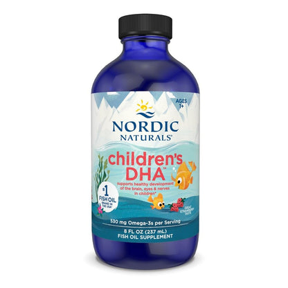 Nordic Naturals Children’s DHA, Strawberry - 8 oz for Kids - 530 mg Omega-3 with EPA & DHA - Brain Development & Function