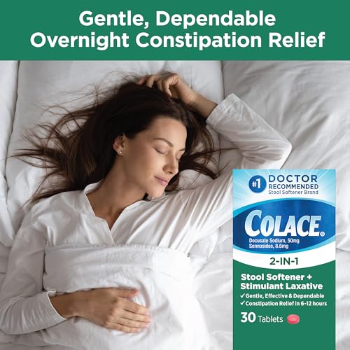 Colace 2-In-1 Stool Softener & Stimulant Laxative Tablets, Gentle Constipation Relief in 6-12 Hours ColaceBuy Supplements Australia