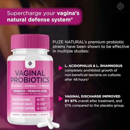 Vaginal Probiotics for Women Digestive Enzymes Gut Health PH Balance Pills, Women's Fuze NaturalsBuy Supplements Australia