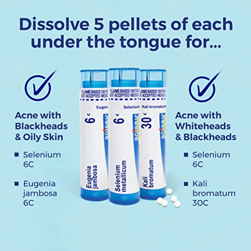 Boiron Acne Relief Kit for Blackheads, Oily Skins, Whiteheads on The Face and Body - 3 Count (240 Pellets) BoironBuy Supplements Australia
