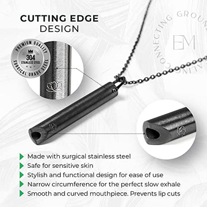 Mindful Breathing Necklace for Anxiety Stress Relief - Earth and Moon Stainless Steel Anxiety EARTH AND MOONBuy Supplements Australia
