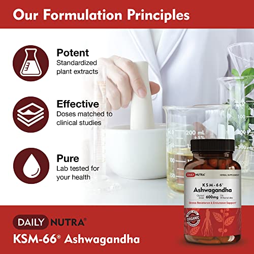 DailyNutra KSM-66 Ashwagandha 600mg Organic Root Extract - High Potency Supplement DailyNutraBuy Supplements Australia