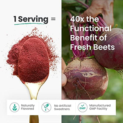 HumanN SuperBeets - Beet Root Powder - Nitric Oxide Boost for Blood Pressure, Circulation & Heart Health Support - Non-GMO Superfood Supplement - Natural Black Cherry Flavor, 30 Servings humanNBuy Supplements Australia