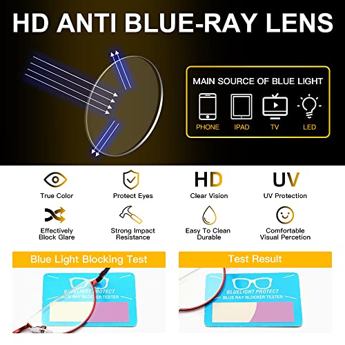 Yiwaeye 3 Pack Half Moon Reading Glasses Anti Blue Light UV, Half Frame Semi Lens Slim YiwaeyeBuy Supplements Australia
