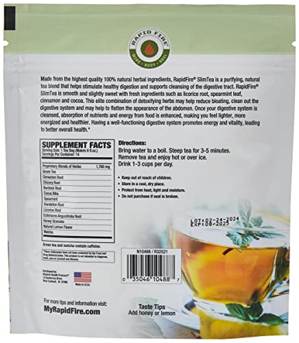 Rapid Fire Slim Tea 14 Day Herbal Teatox, Blend of Natural Herbs and Botanicals, Supports Healthy SNSBuy Supplements Australia
