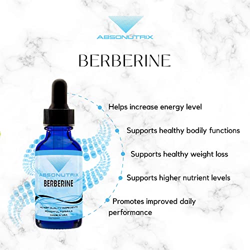 Absonutrix Berberine Supplement 600 mg, 4 Fl Oz Large Bottle, Healthy Weight Loss Support AbsonutrixBuy Supplements Australia