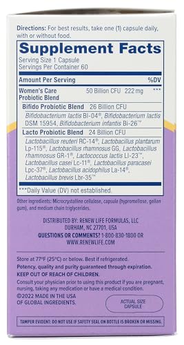 RENEW LIFE Ultimate Flora Vaginal Probiotic 50 Billion, 60 CT Renew LifeBuy Supplements Australia