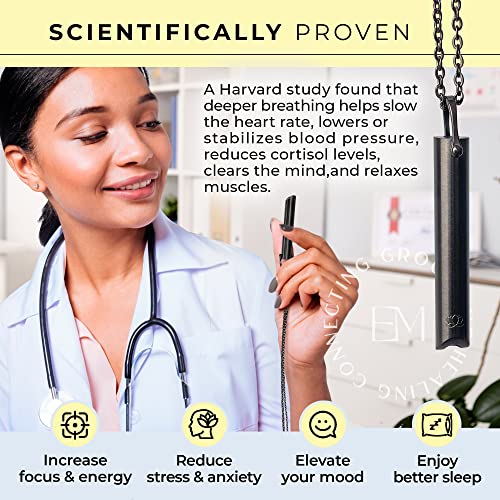 Mindful Breathing Necklace for Anxiety Stress Relief - Earth and Moon Stainless Steel Anxiety EARTH AND MOONBuy Supplements Australia