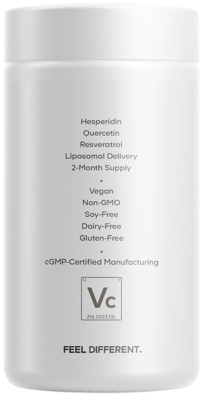 Codeage Liposomal Vitamin C+ Platinum - 1000 Mg Vitamin C Vitamins, Glutathione, NAC (N Acetyl Cysteine), Resveratrol, CoQ10, Rutin, Elderberry, Quercetin, Rosehip, Citrus Bioflavonoids - 180 Capsules CodeageBuy Supplements Australia