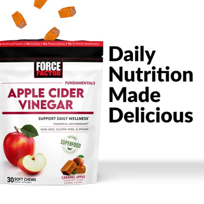 Force Factor Organic Apple Cider Vinegar Soft Chews for Digestion and Metabolism Support Force FactorBuy Supplements Australia