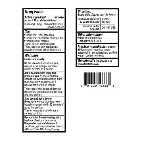 Fleet Laxative Bisacodyl Enema for Adult Constipation, 1.25 Fl Oz FleetBuy Supplements Australia