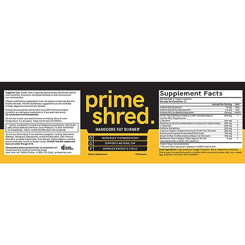 PrimeShred Fat Burner Pills for Men, Triple Action Weight Loss Supplement with Caffeine PrimeShredBuy Supplements Australia