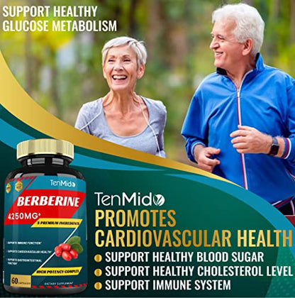 Berberine Extract Capsules 4250mg, 2 Months Supply & Ceylon, Milk Thistle, Turmeric TenmidoBuy Supplements Australia