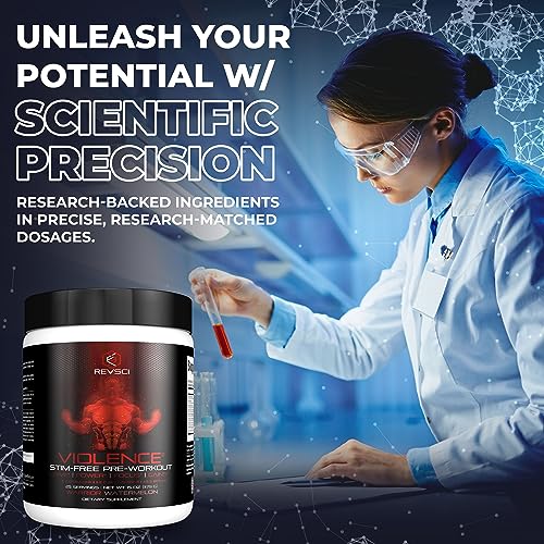 VIOLENCE Stim Free Pre Workout Powder by REVSCI, Precision Dosed Non Stim Preworkout Revolution ScienceBuy Supplements Australia