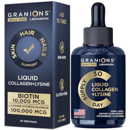 Liquid Collagen Peptides with Biotin and Lysine - Max Hair Skin and Nails Liquid Collagen GranionsBuy Supplements Australia
