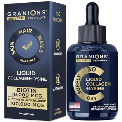 Liquid Collagen Peptides with Biotin and Lysine - Max Hair Skin and Nails Liquid Collagen GranionsBuy Supplements Australia