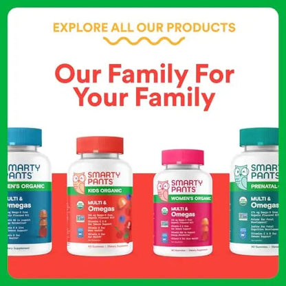 SmartyPants Organic Kids Multivitamin Gummies: Omega 3 (ALA), Vitamin D3, C, Vitamin B12, B6, A, K & Zinc for Immune Support, Biotin SmartyPants