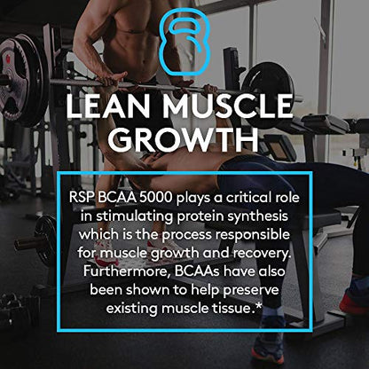 RSP BCAA 5000 (30 Serv), Premium BCAA Capsules for Post Workout Muscle Recovery, Endurance & Energy, 5g of Essential Branched Chain Amino Acids Per Serving (Packaging May Vary)