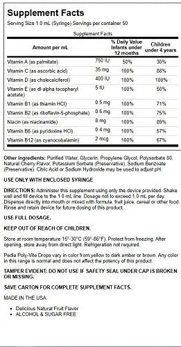 Pedia Poly-Vite Drops 1 2/3 fl Ounce Liquid B Protected