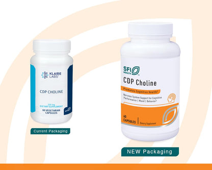 Klaire Labs SFI Health CDP Choline 250mg - Soy-Free Choline Supplements - Cognizin Citicoline to Help Support Memory, Focus & Attention - Bioavailable Active Form, Hypoallergenic (60 Capsules) SFI HealthBuy Supplements Australia