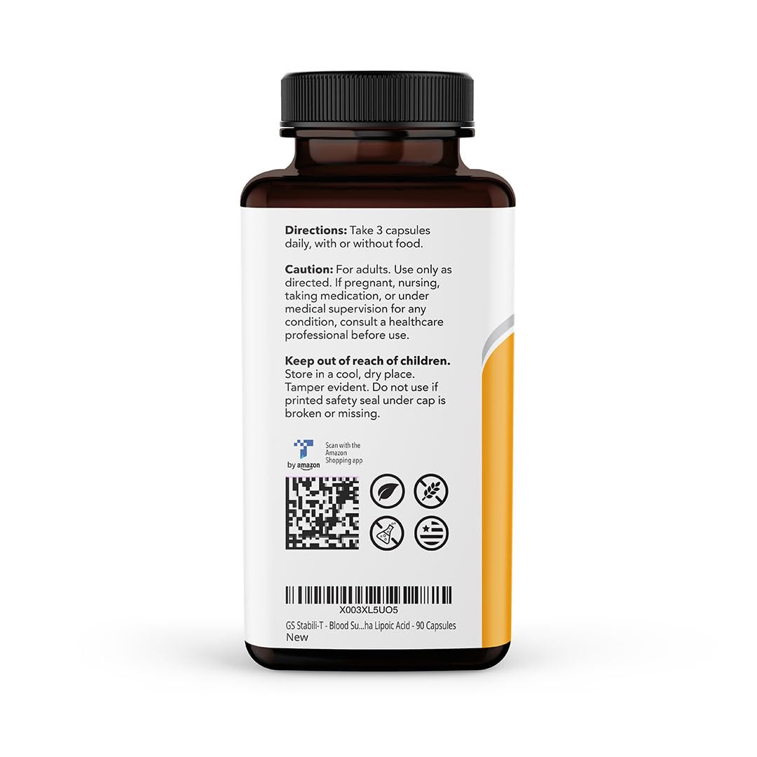 LifeSeasons GS Stabili-T - Blood Sugar Support Supplement - Healthy Circulation & Vision - Maintain Normal Levels - Chromium Cinnamon Gymnema Bilberry & Alpha Lipoic Acid - 90 Capsules LifeSeasonsBuy Supplements Australia